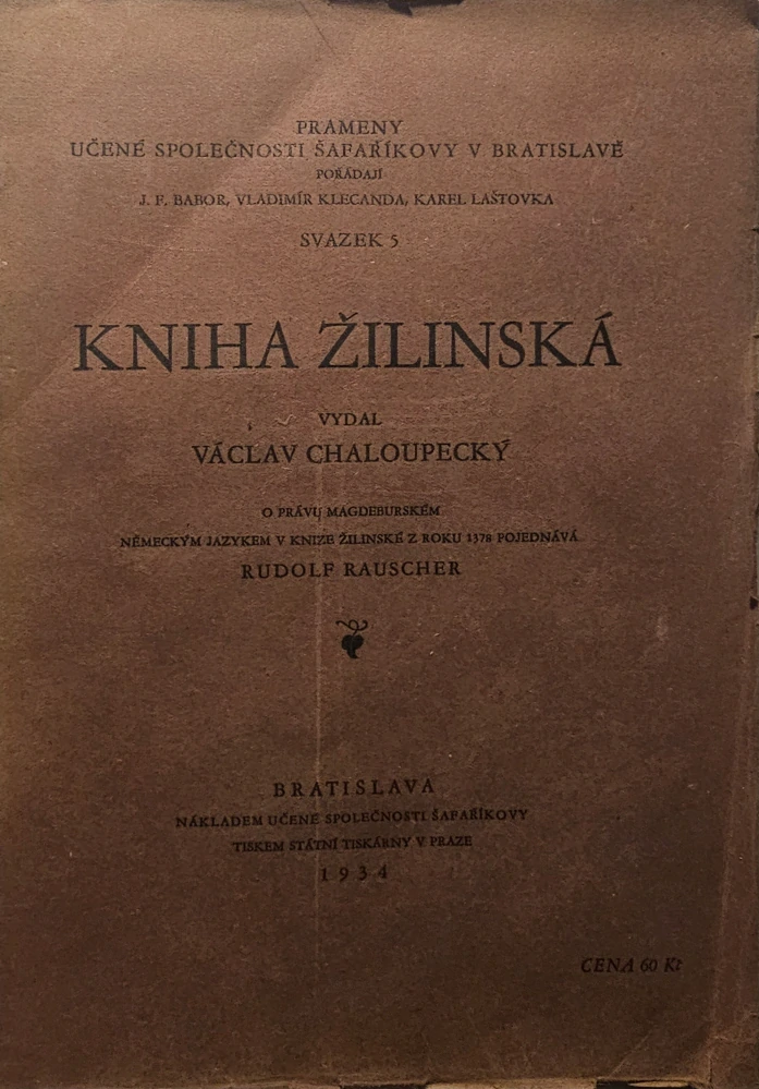 Kniha Žilinská