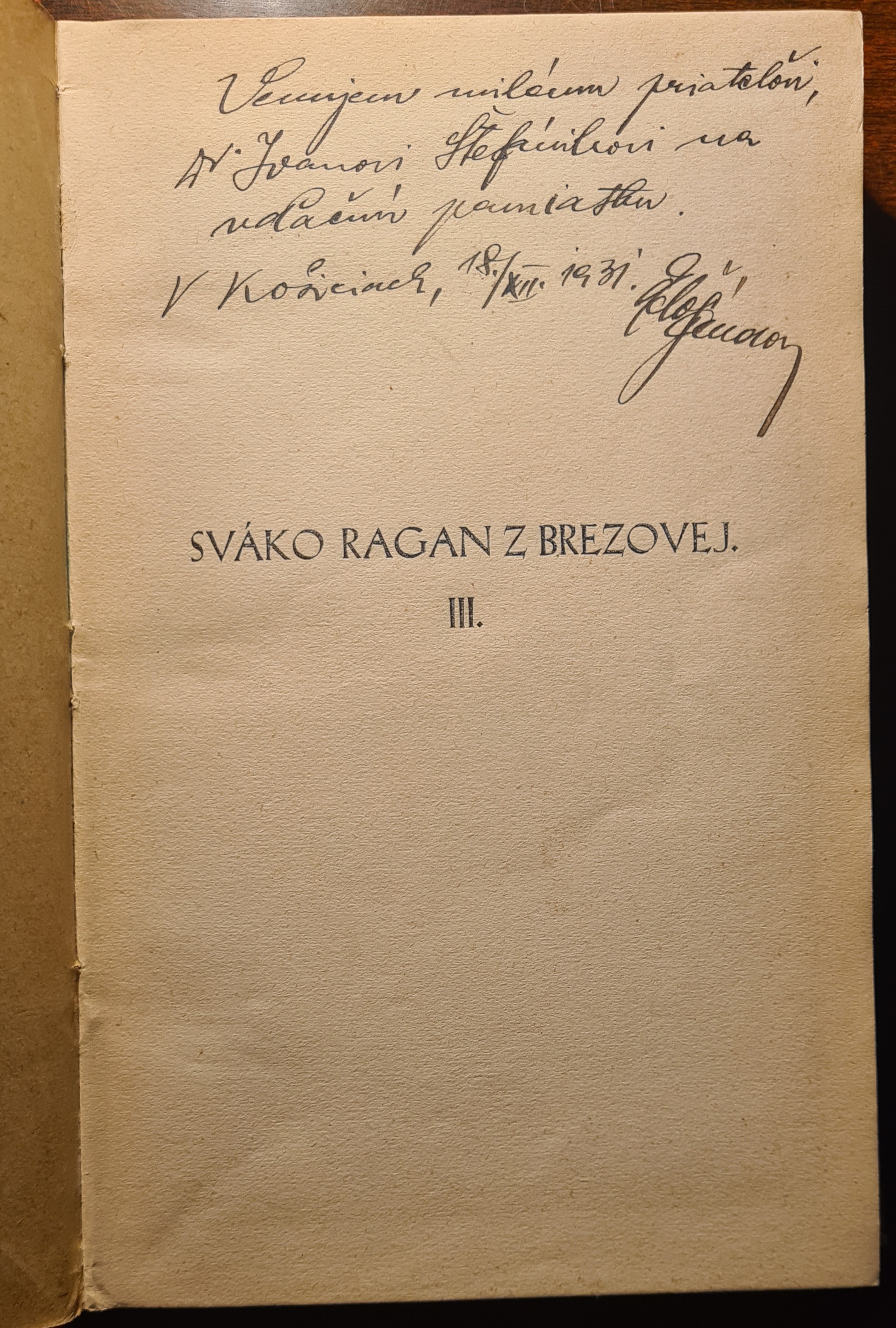 Sváko Ragan z Brezovej – 3.diel (apart) /s podpisom