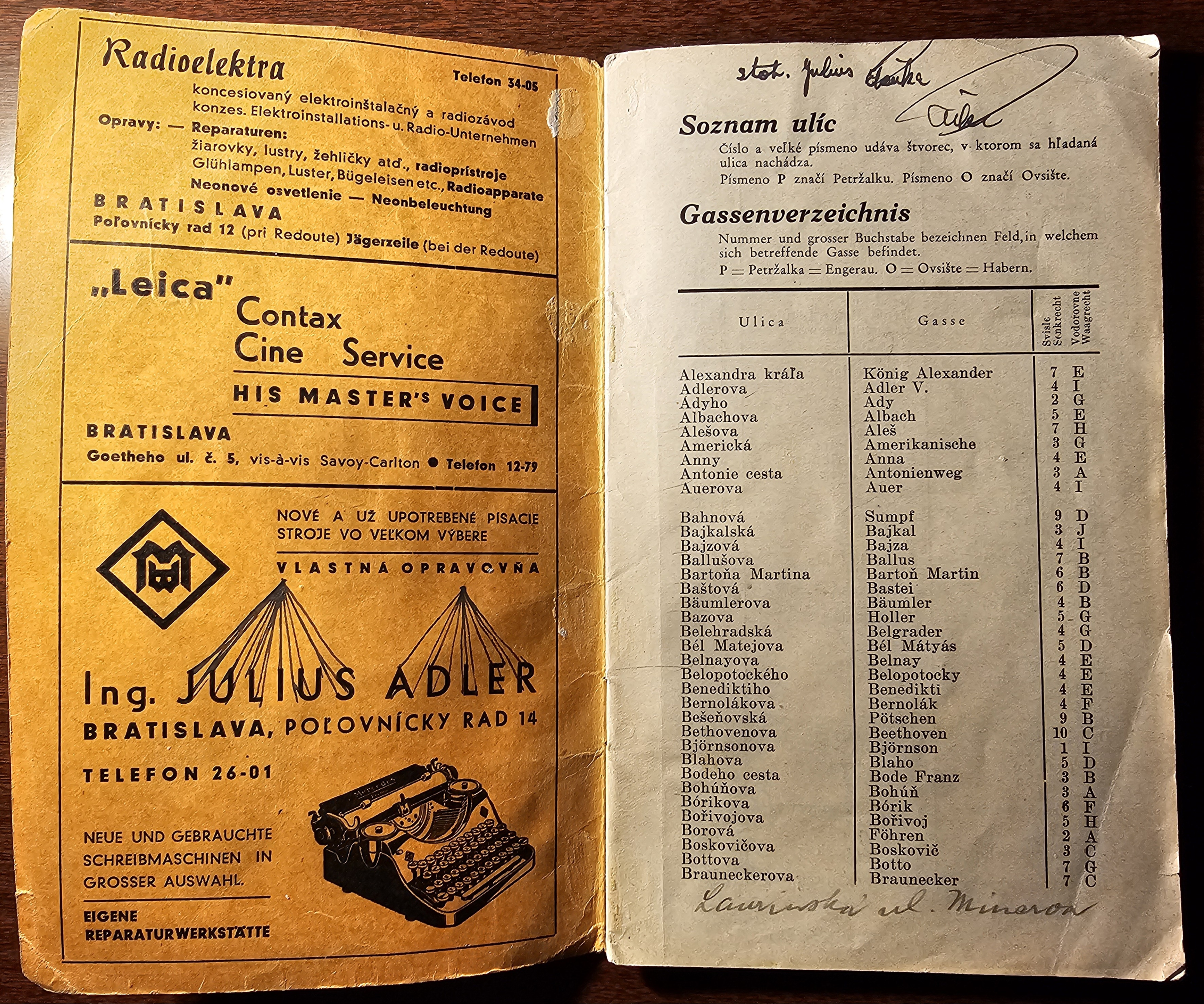 Plán Bratislavy s Petržalkou (soznam ulíc)