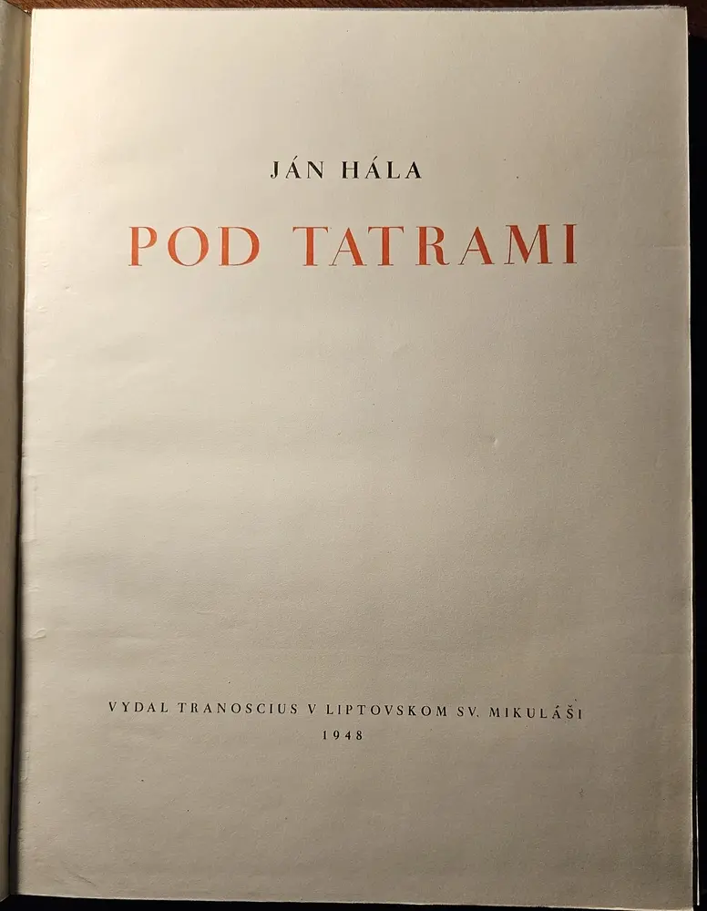 Ján Hála: Pod Tatrami