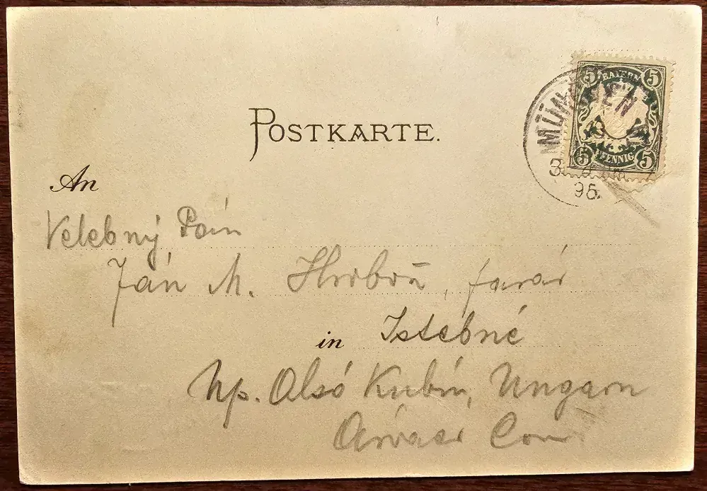 Autograf Pavla Országha Hviezdoslava na dobovej pohľadnici