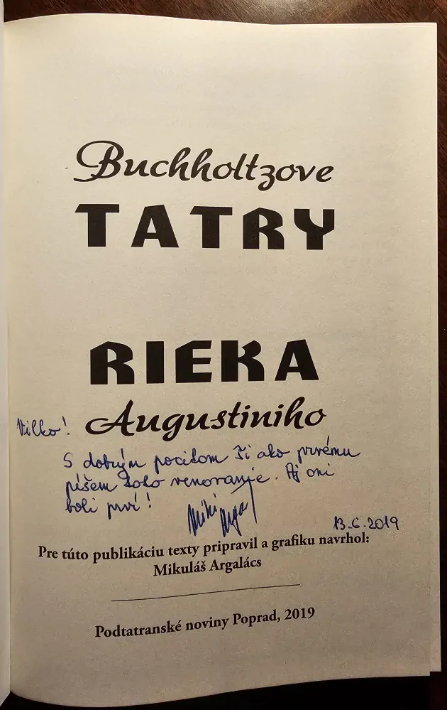 Buchholtzove Tatry/Rieka Augustiniho (zostavil Mikuláš Argalács) /s podpisom