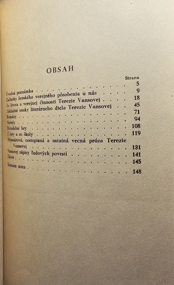 Literárne dielo Terezie Vansovej