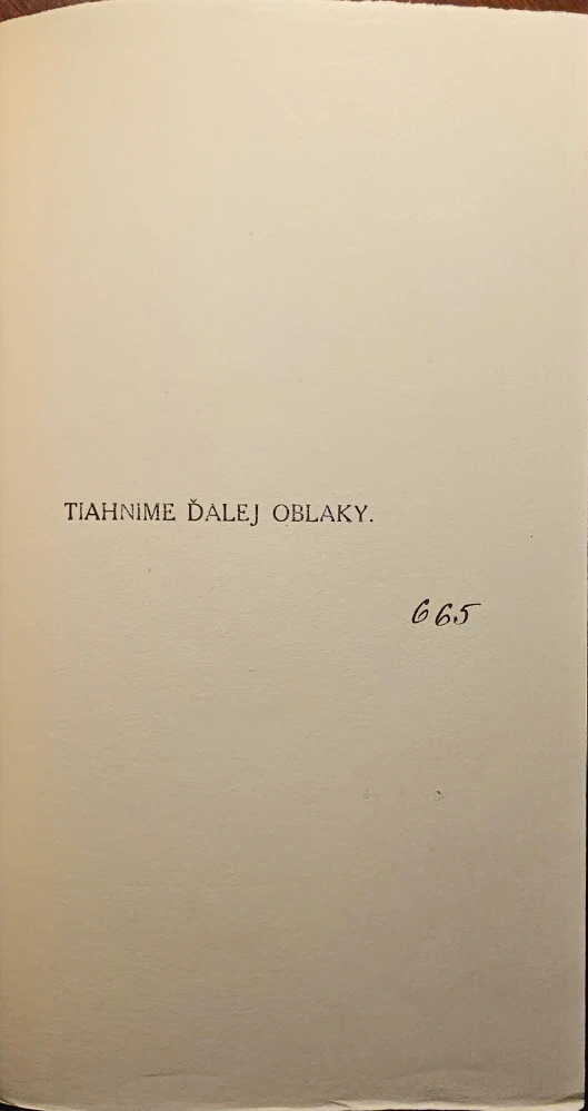 Tiahnime ďalej oblaky. /s podpisom