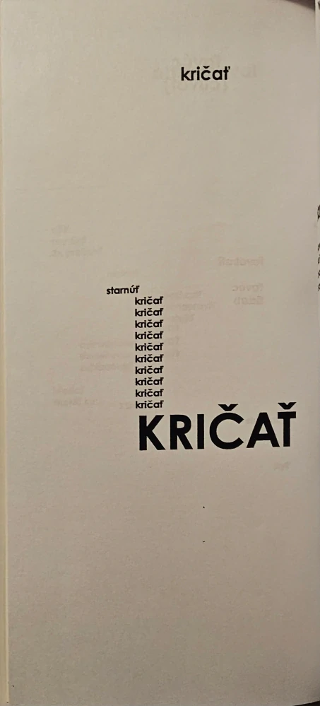 Kričať (23 neofuturistických básní) /s podpisom