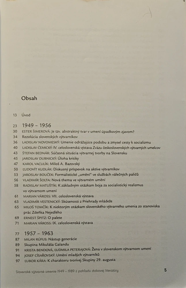 Slovenské výtvarné umenie 1949 - 1989 (z pohľadu dobovej literatúry)