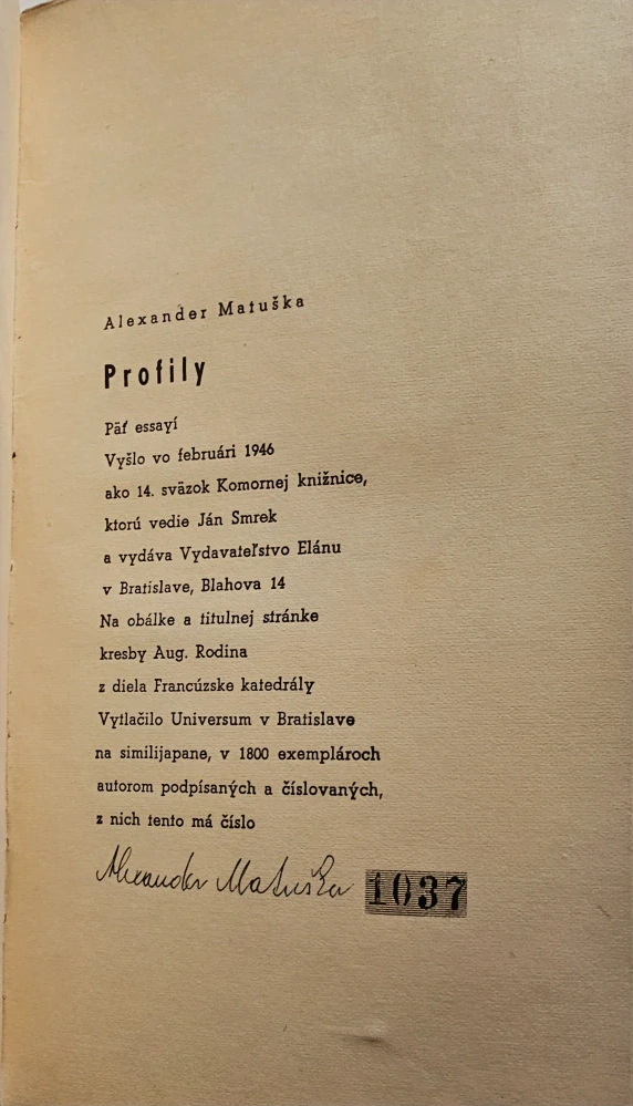 Profily /s podpisom (I. vydanie)