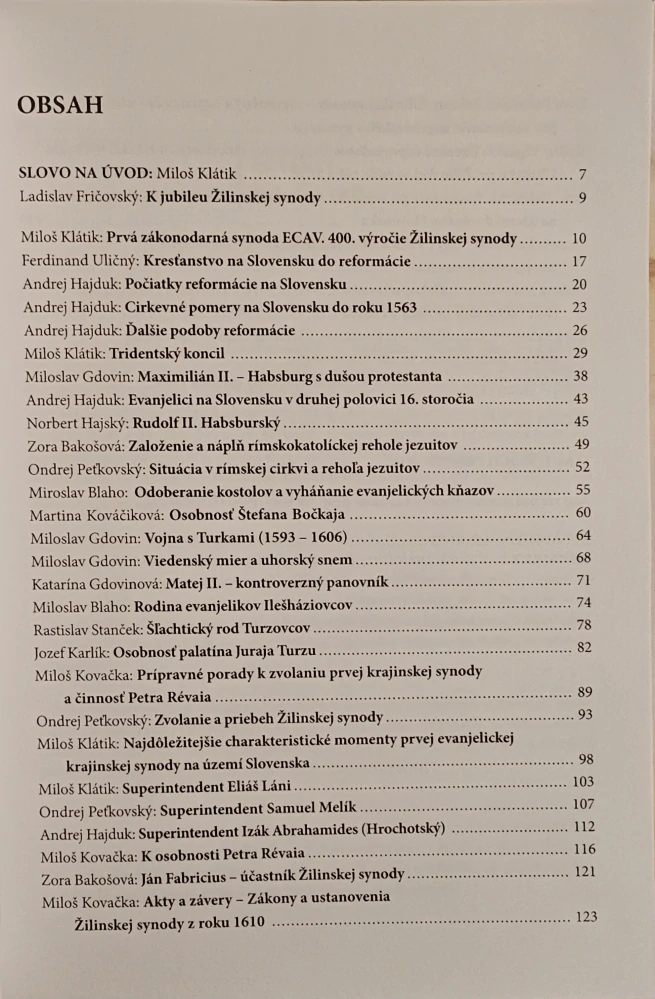 Postavy a udalosti Žilinskej synody