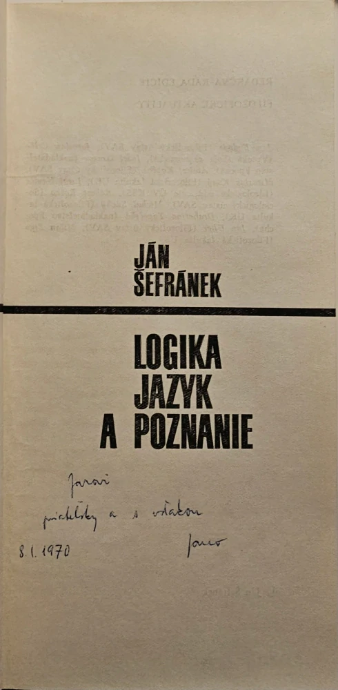Logika, jazyk a poznanie /s podpisom