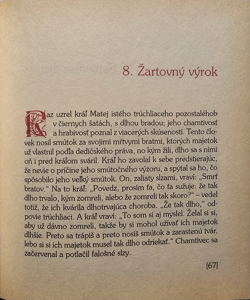 Znamenité, múdre i žartovné výroky a činy kráľa Mateja 