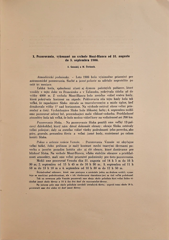 Hvezdárske články Milana Štefánika