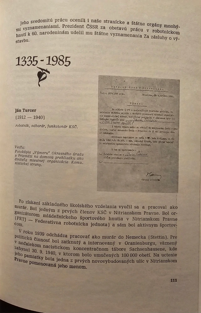 Nitrianske Pravno 1335-1985