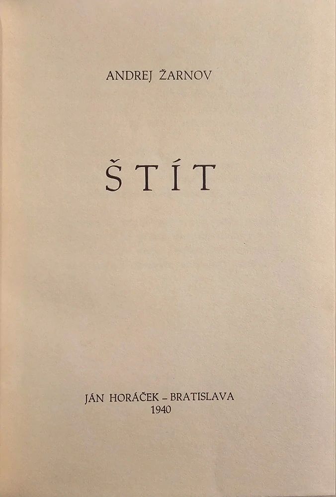 Štít /poloplátená väzba /s podpisom