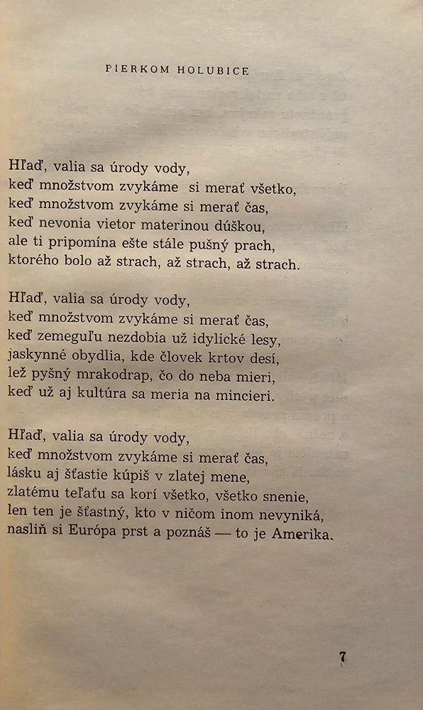 Pierkom holubice /s podpisom