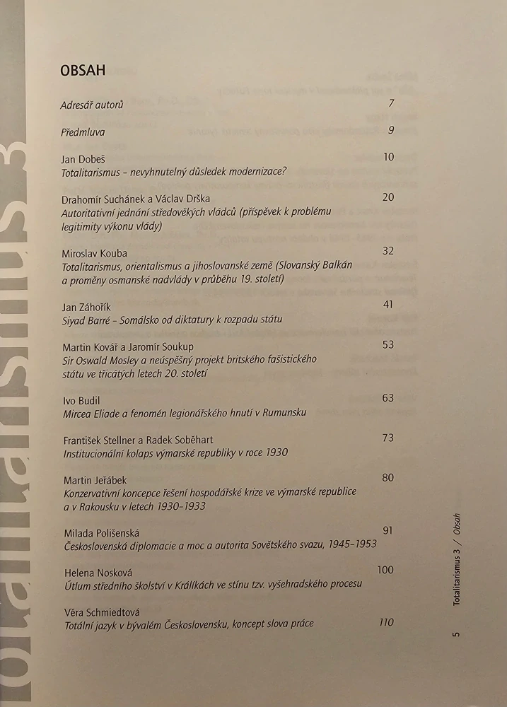 Totalitarismus 3: Totalita, autorita a moc v proměnách času a prostoru