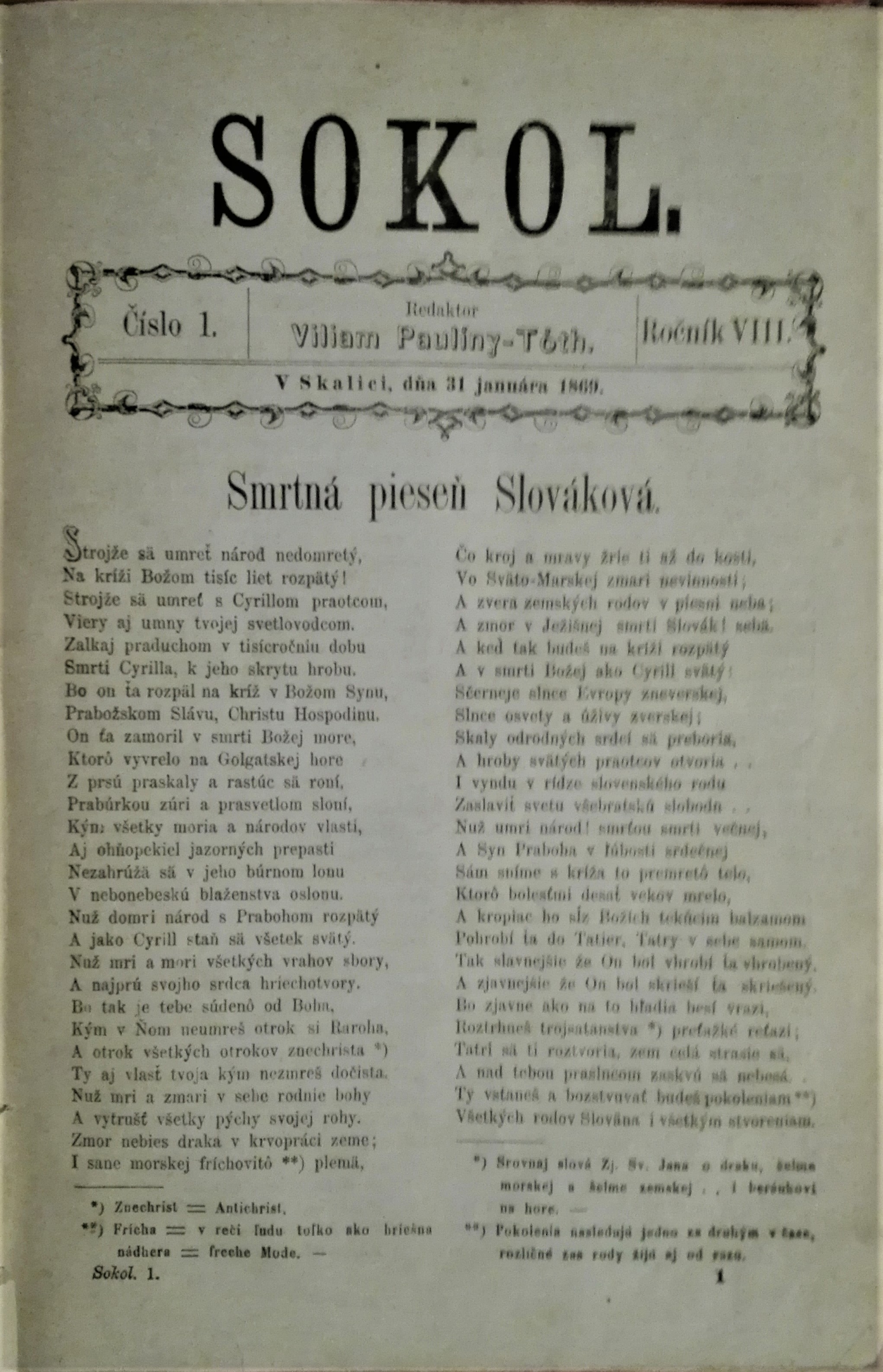 Sokol (Obrázkový časopis pre zábavu a poučenie) VIII. ročník