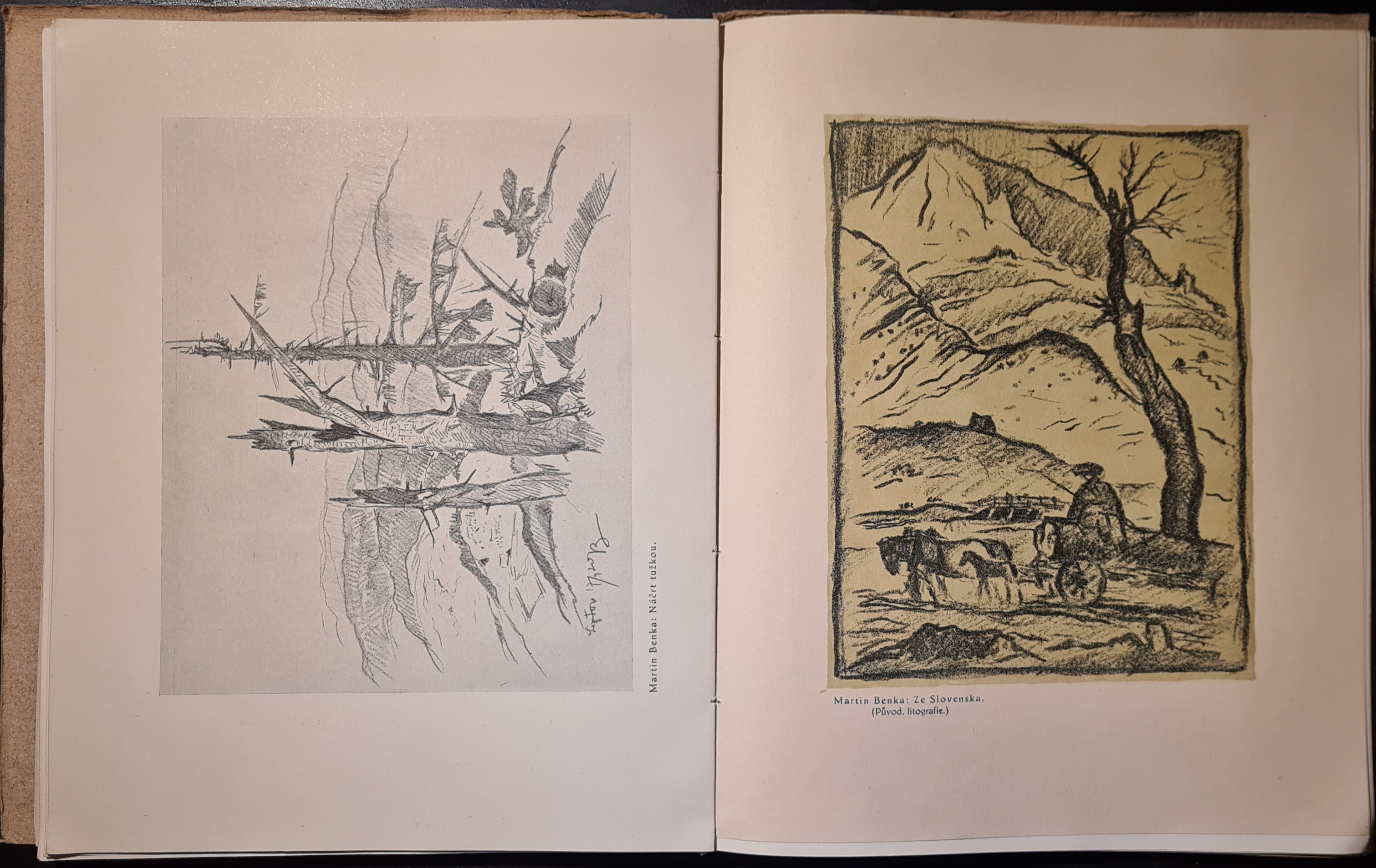 Almanach sdružení výtvarných umělců moravských v Hodoníně (Martin Benka originálna litografia)