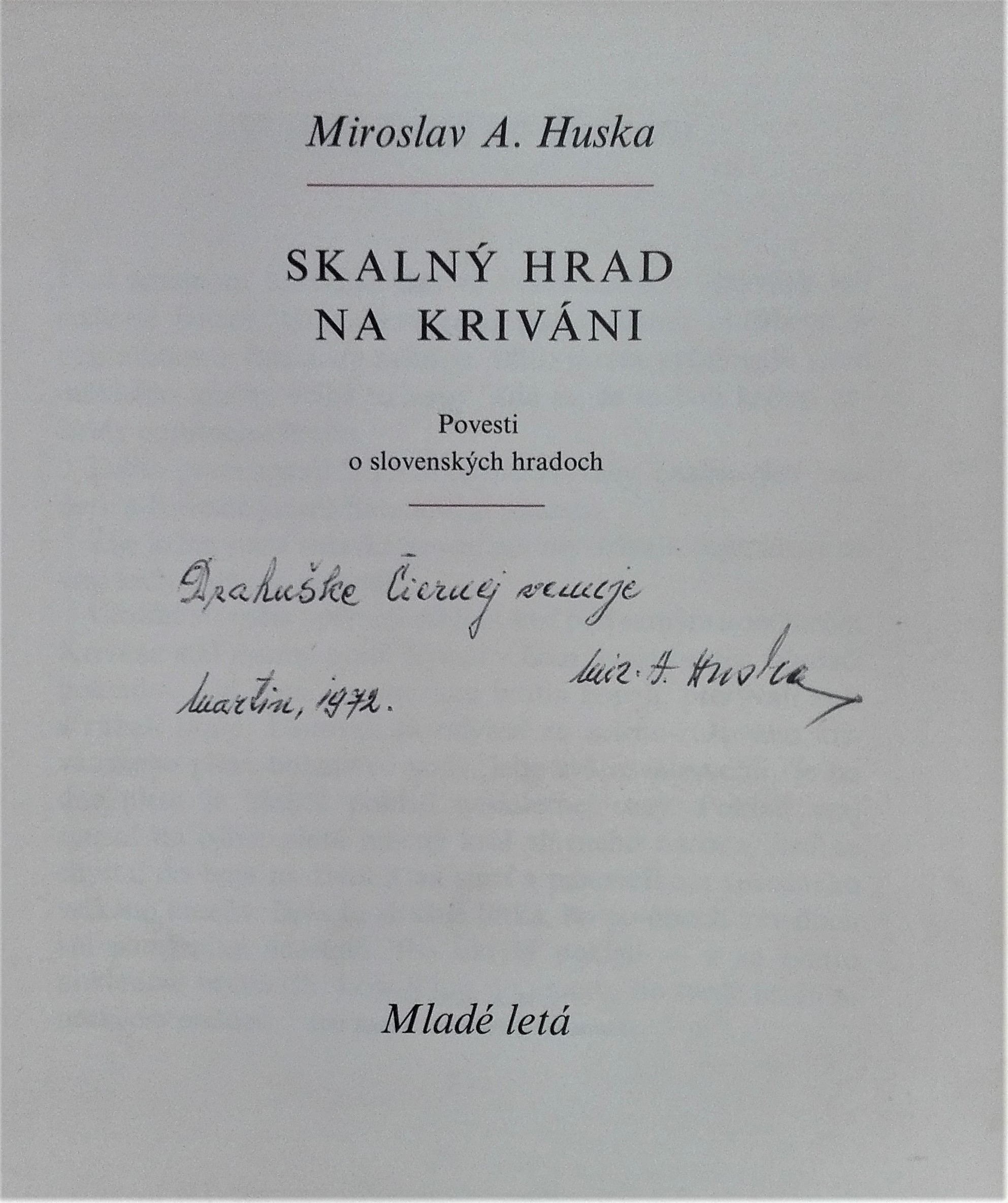 Skalný hrad na Kriváni /s podpisom