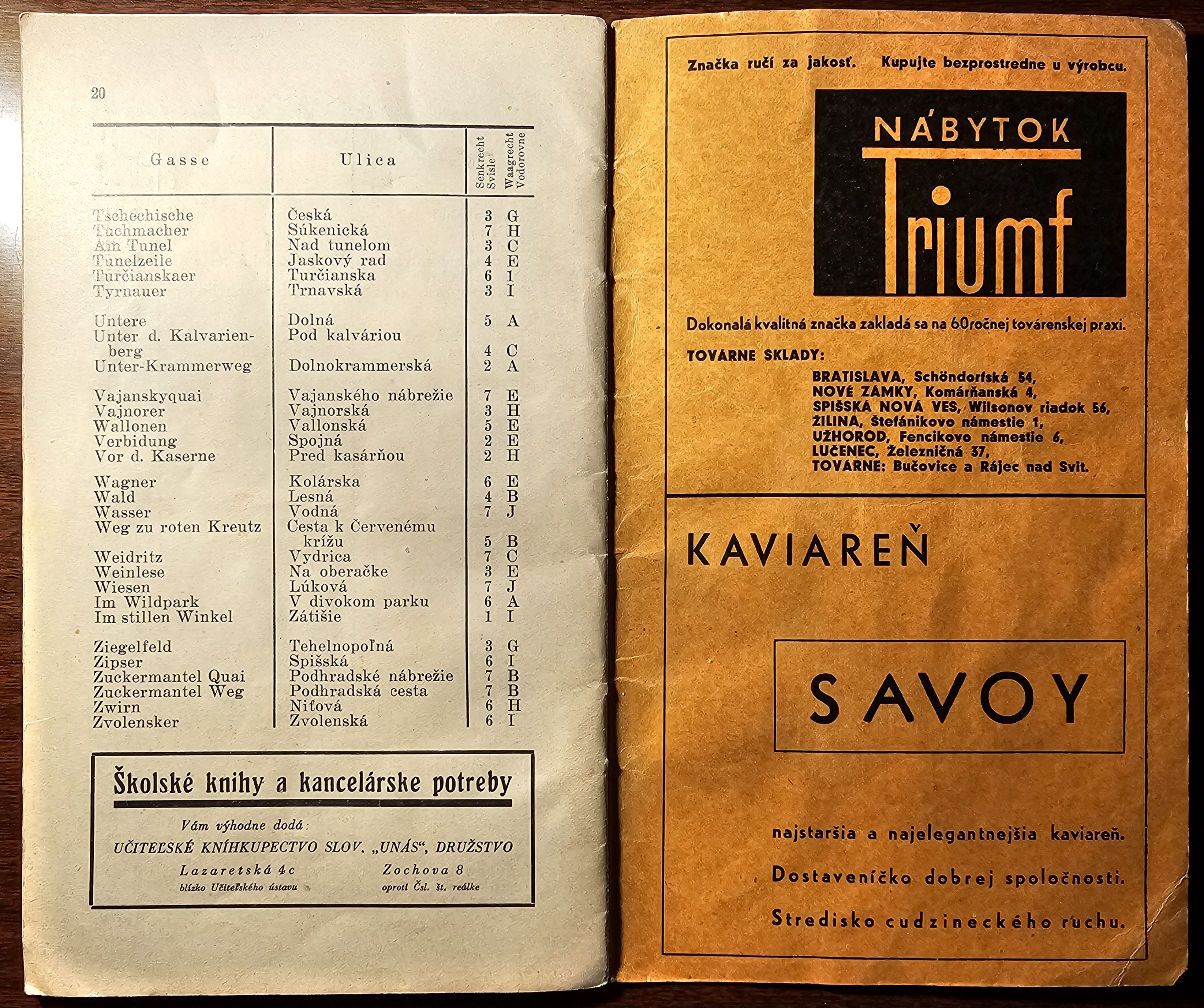 Plán Bratislavy s Petržalkou (soznam ulíc)