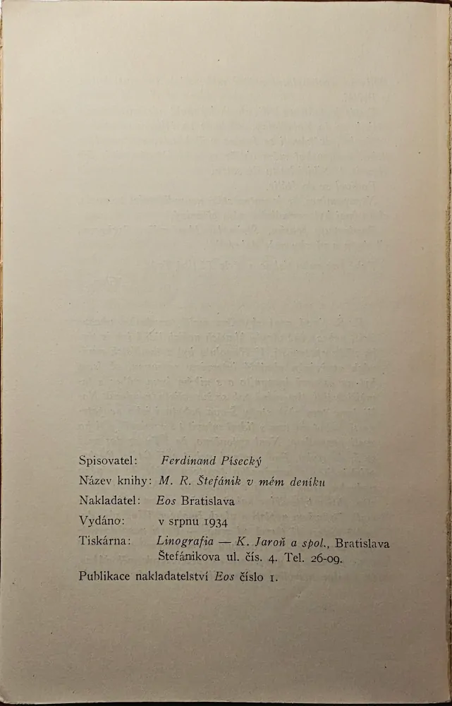 M. R. Štefánik v mém deníku 