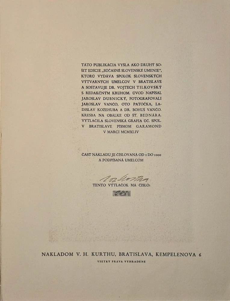 Súčasné slovenské umenie (Alexy, Kostka, Mitrovský, Mudroch, Koniarek, Galanda) (6 zväzkov) /s podpismi