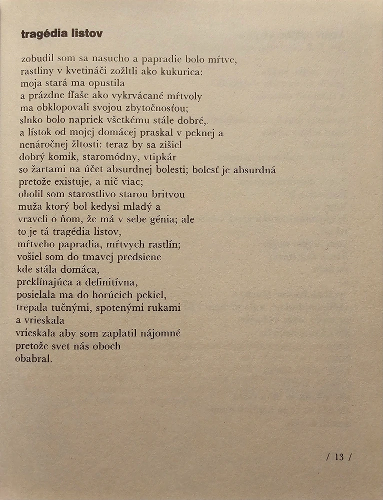 Básne napísané pred skokom z 8. poschodia