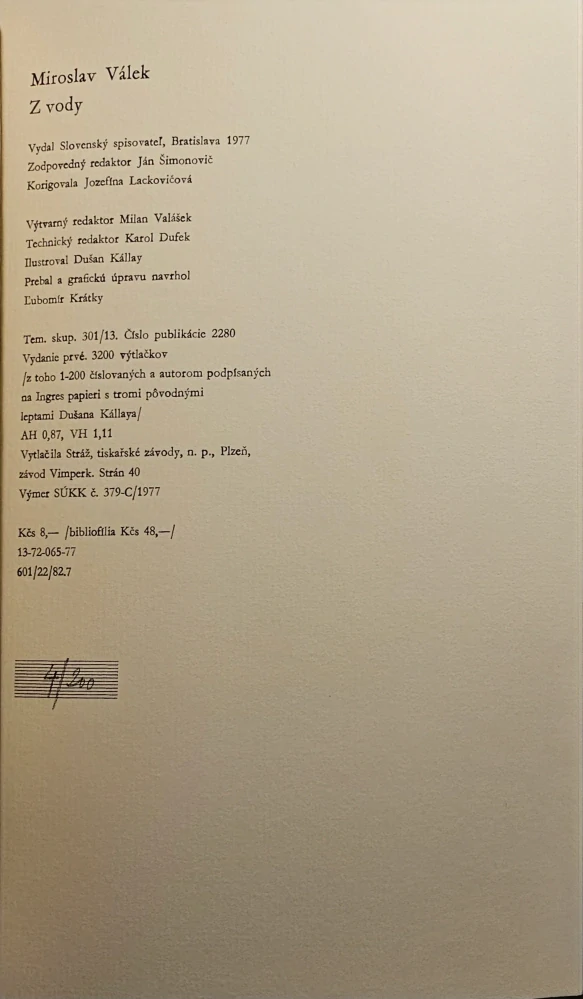 Z vody (prednostný exemplár) /s podpisom