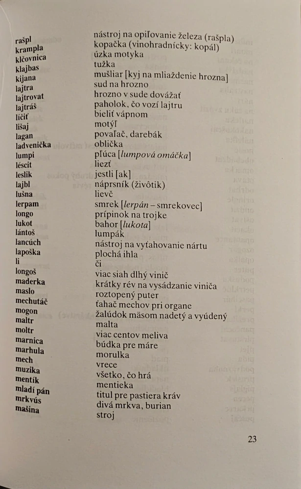Z nárečia starej Modry/Ľudová keramická terminológia