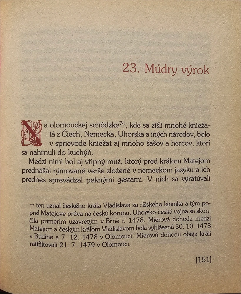 Znamenité, múdre i žartovné výroky a činy kráľa Mateja 