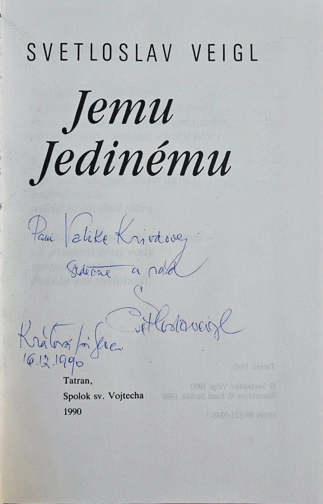 Jemu jedinému /s podpisom