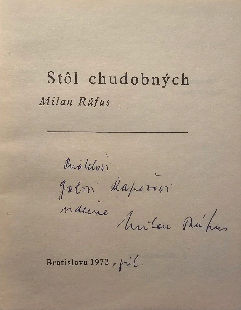 Stôl chudobných /s podpisom