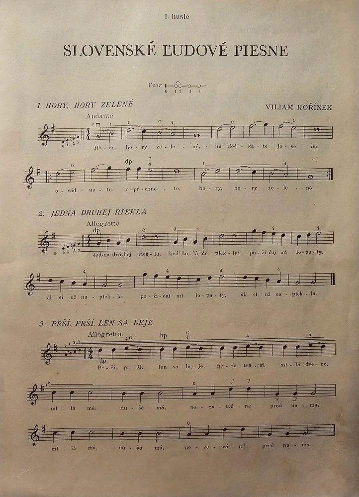 Slovenské ľudové piesne (I.-II. husle)
