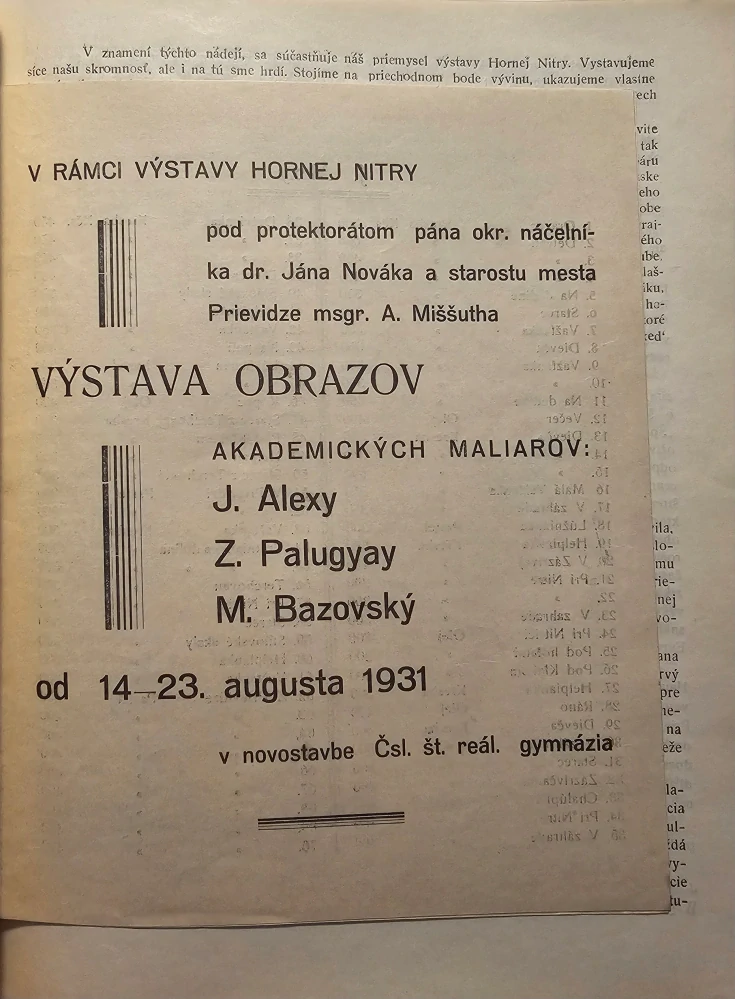 Výstava Hornej Nitry 14-23 augusta 1931 v Prievidzi
