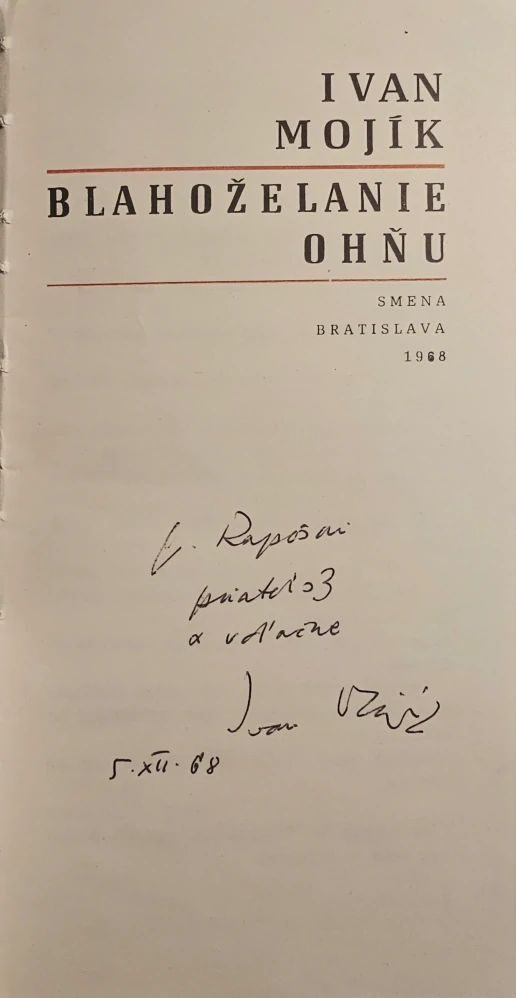 Blahoželanie ohňu /s podpisom