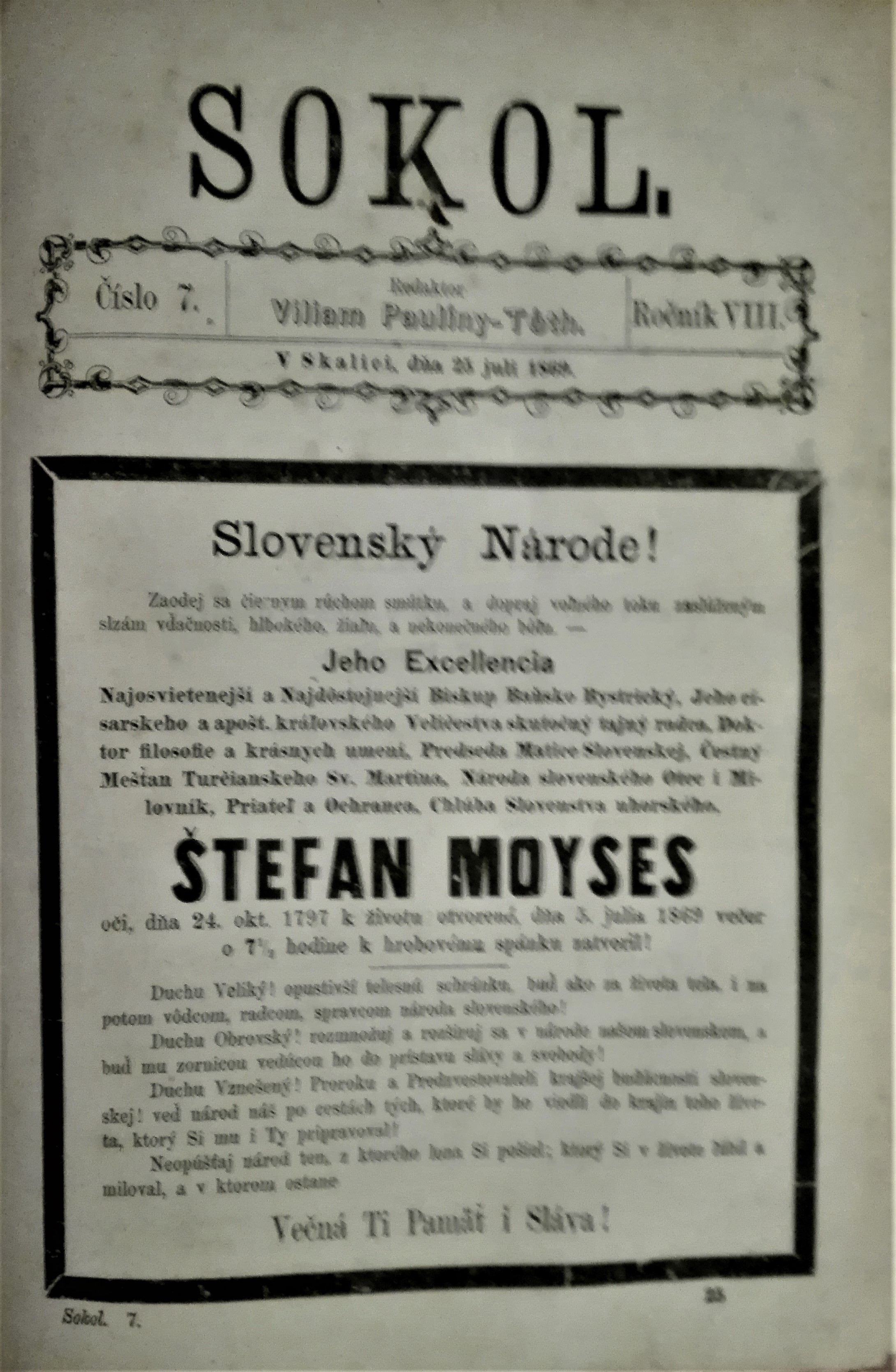 Sokol (Obrázkový časopis pre zábavu a poučenie) VIII. ročník