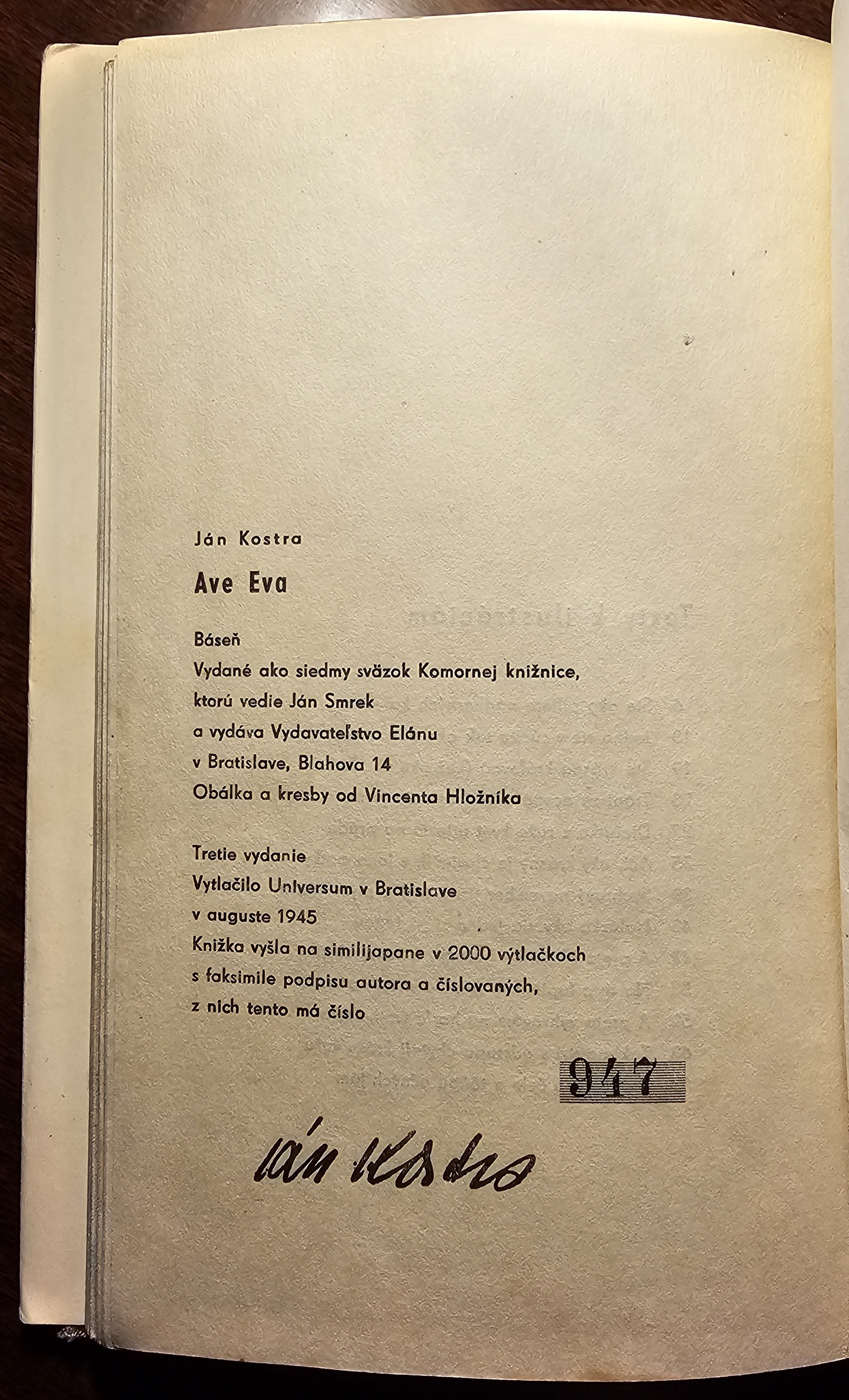 Ave Eva /s podpismi