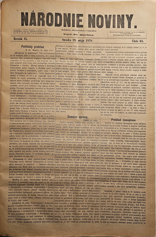 Národnie noviny (kompletný IX.ročník, 156 čísiel)