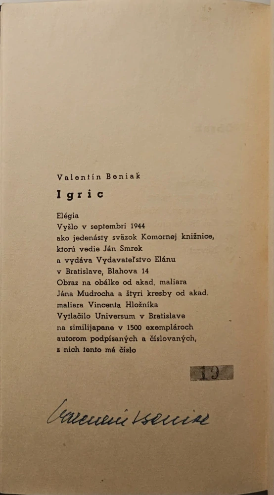 Igric /s podpisom (I. vydanie)