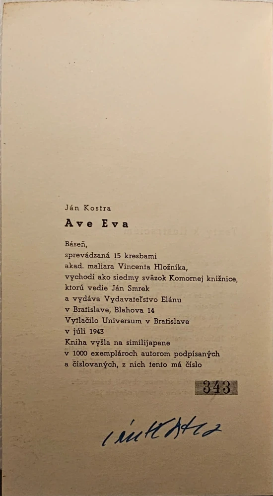 Ave Eva /s podpisom (I. vydanie)