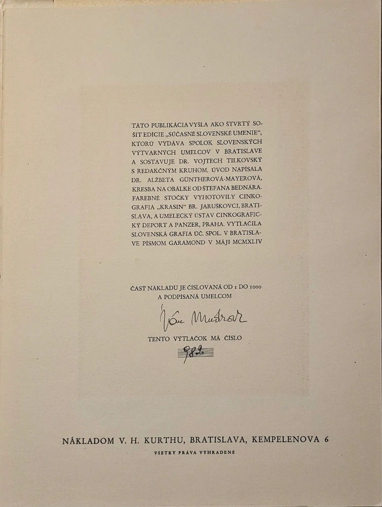 Súčasné slovenské umenie (Alexy, Kostka, Mitrovský, Mudroch, Koniarek, Galanda) (6 zväzkov) /s podpismi