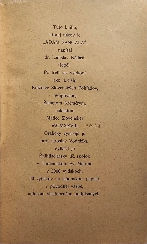 Adam Šangala (historický román zo XVII. storočia) (II. vydanie)