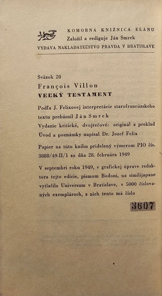 Veľký testament (I. vydanie)