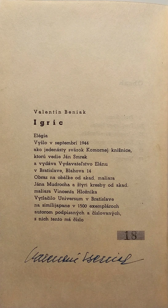 Igric /s podpisom (I. vydanie)