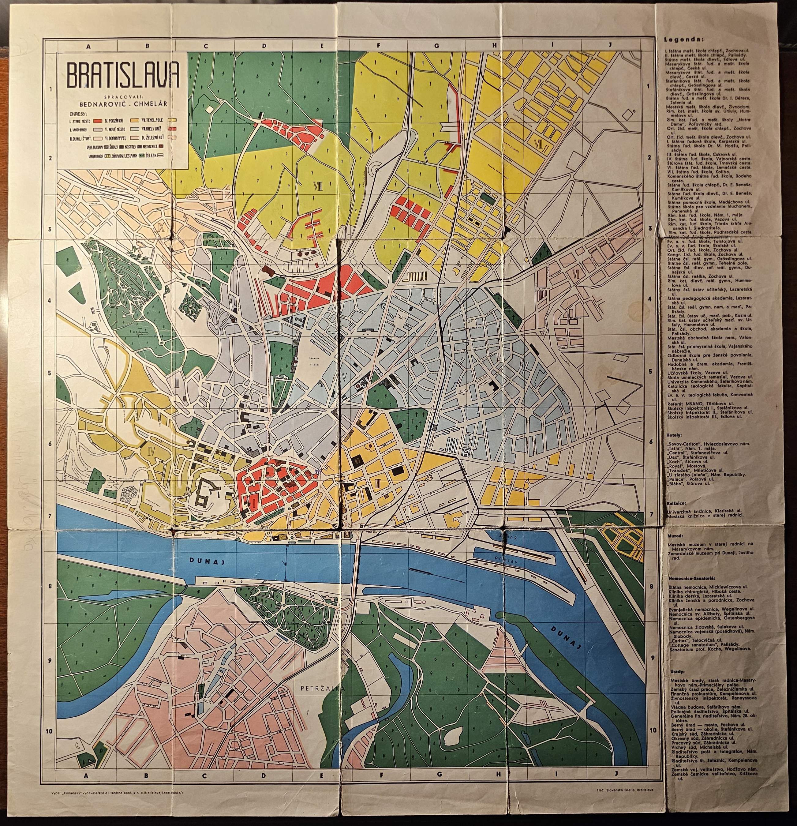 Plán Bratislavy s Petržalkou (soznam ulíc)