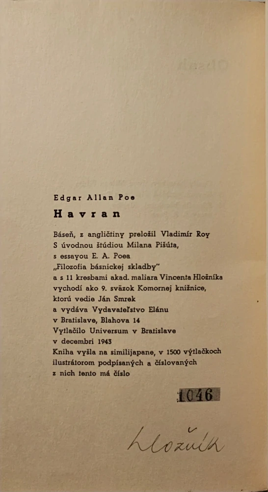 Havran /s podpisom (I. vydanie)