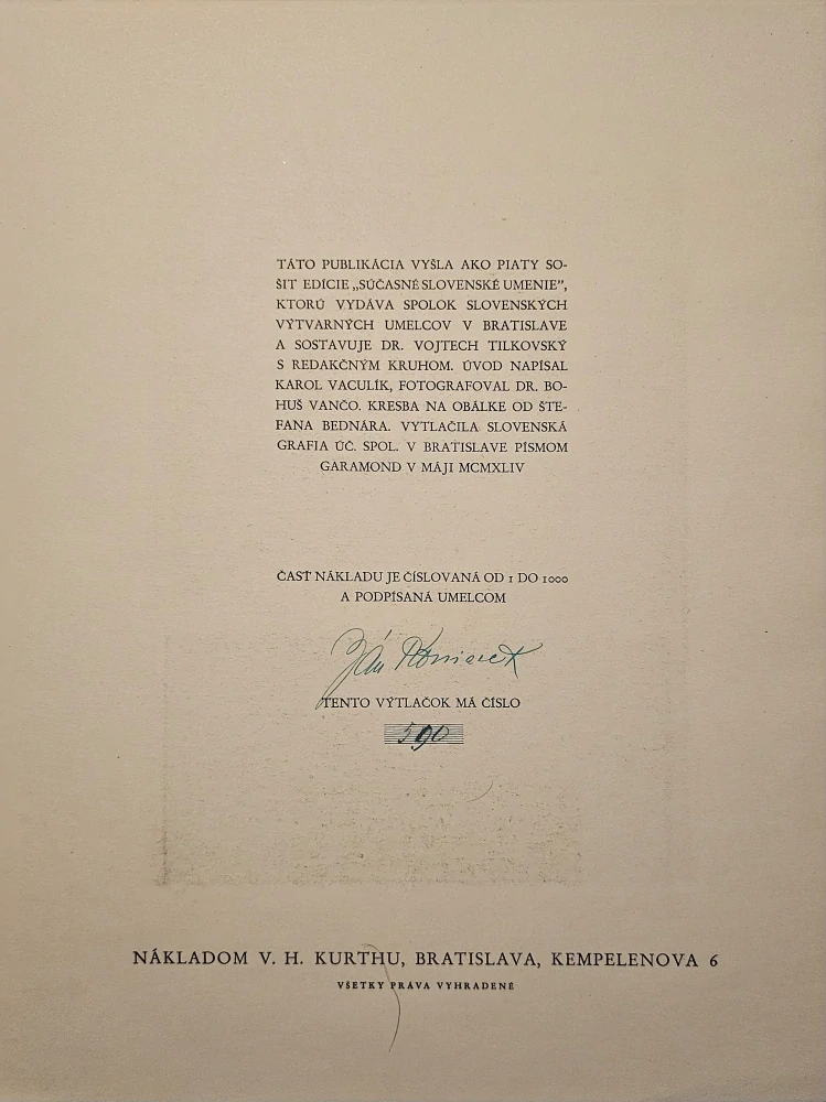 Súčasné slovenské umenie (Alexy, Kostka, Mitrovský, Mudroch, Koniarek, Galanda) (6 zväzkov) /s podpismi