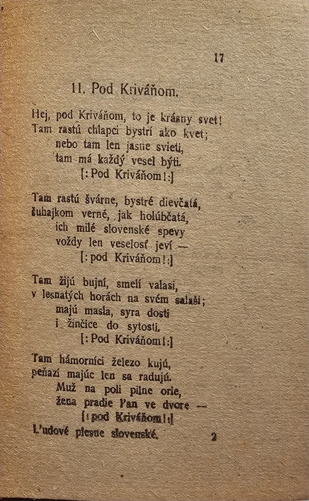 Ľudové piesne slovenské.