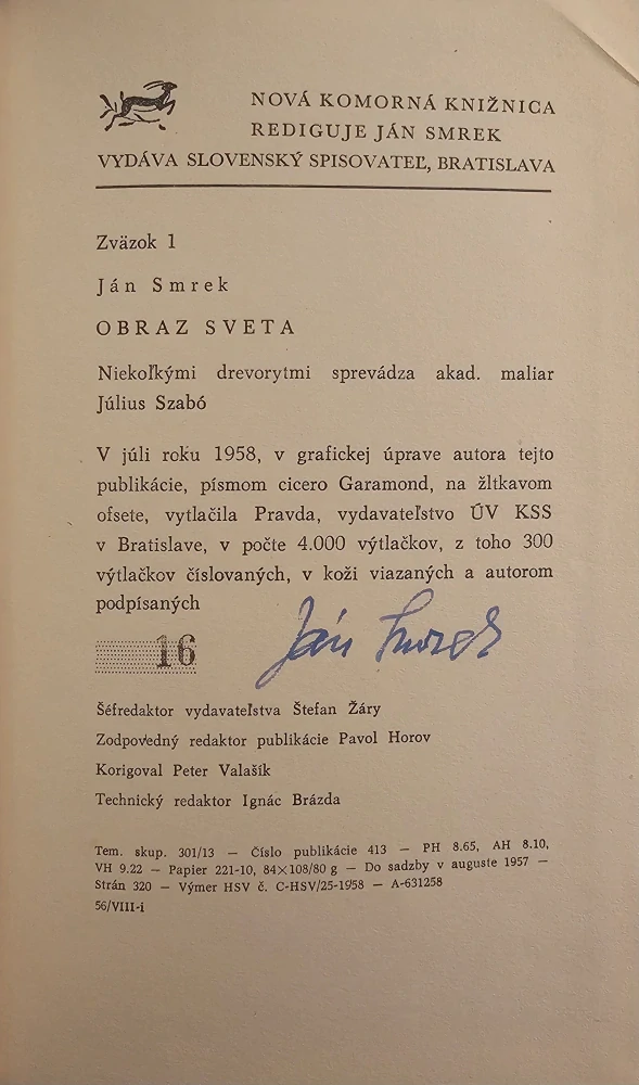 Obraz sveta /prednostný exemplár s podpisom