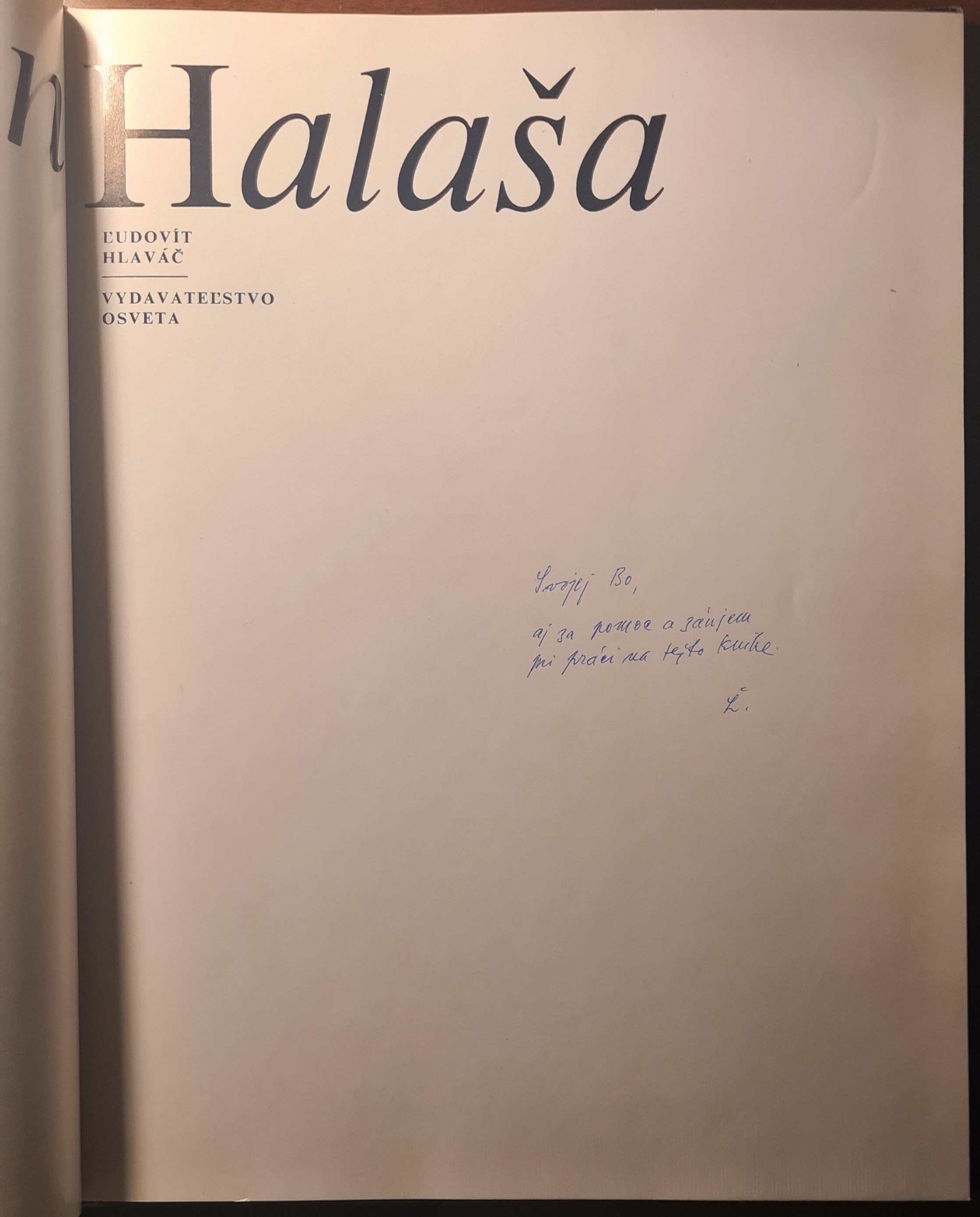 Ján Halaša /s podpisom