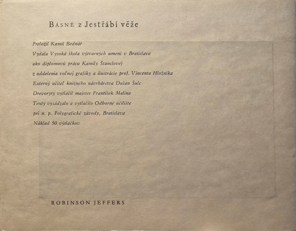 Básně z Jestřábí věže /s podpisom